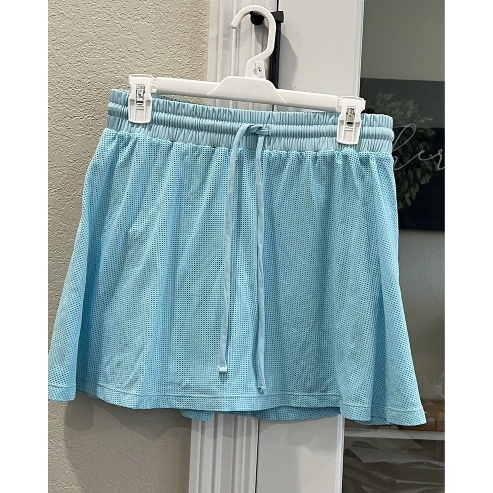 Beach Riot Lyanna Mini Skort M Turquoise Mesh Tennis Pickleball Skirt